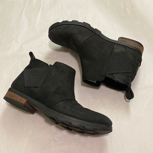 Sorel Emelie Chelsea Waterproof Boot Bootie Black Leather